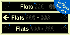 Three Flat Directional Section Black background Transparent text